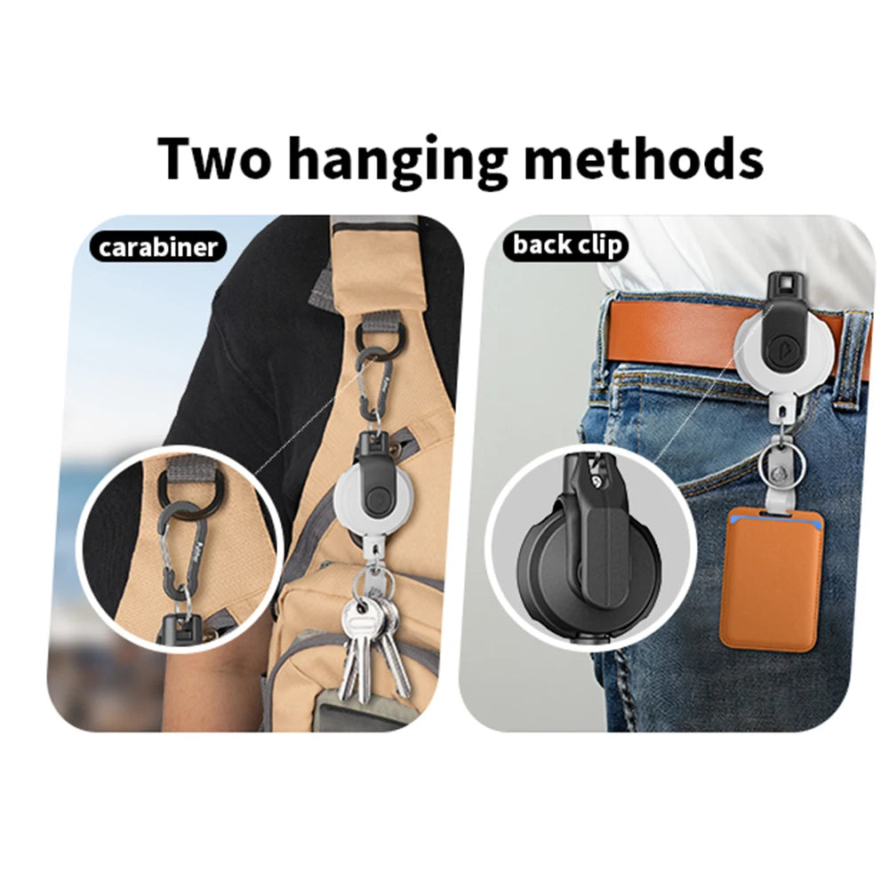 Retractable Key‌ Chain for man Reel‌ Badge Holders Retractabl Carabiner Quick Release Spring Clip outdoor camping equipment