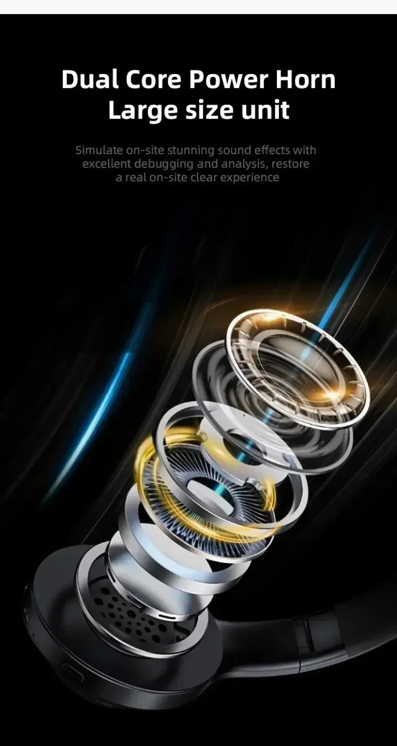 Wireless Headset Bluetooth 5.0 Foldable Sport Over Ear Headphones Stereo Bass Earphone for Running Gaming Phone Tablet