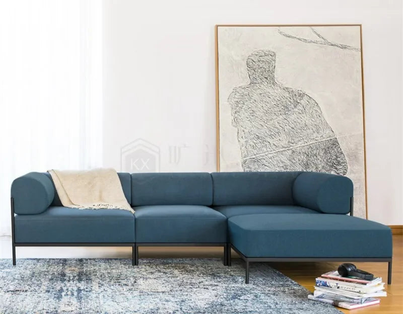 F1 minimalist small apartment metal fabric light luxury modern living room exhibition hall complete sofa