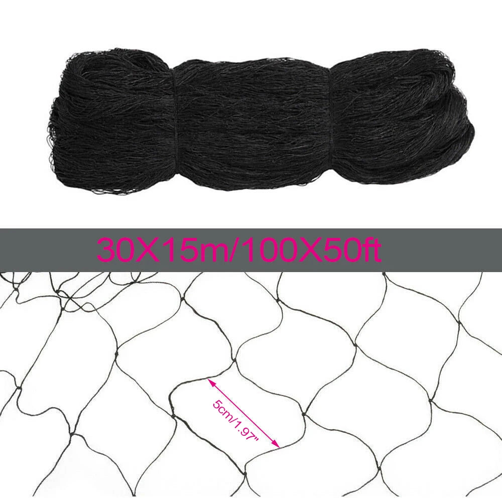 30 x 15m Bird Netting Heavy Duty Nylon Mesh Garden Netting Protect Fruit Trees, Plants and Vegetables, Bird Netting