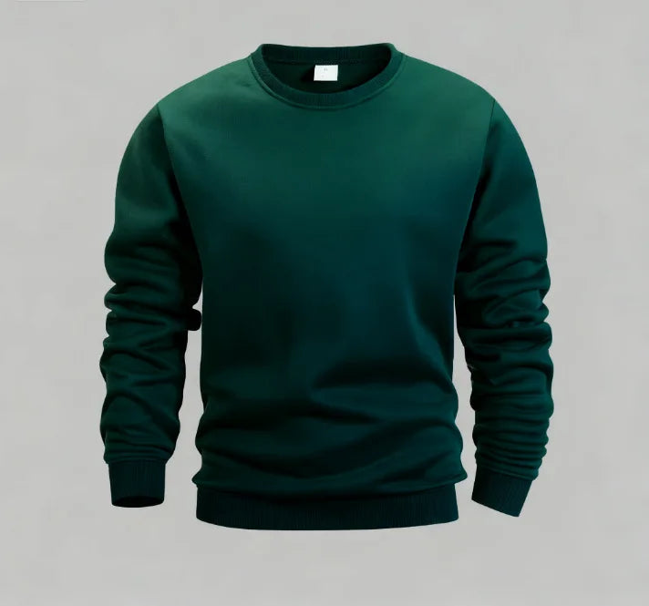Men's Crew Neck Sweatshirts Solid Color Sweatwear Spring Outdoor Casual Daily Long Sleeve Pullover Hoodie Man Sportswear