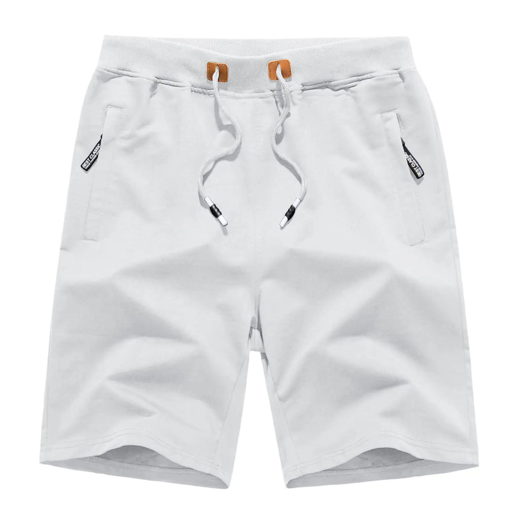 TACVASEN Summer Cotton Running Track Shorts Mens Casual Jogger Shorts Elastic Waist Athletic Workout Zipper Pockets Short Pants