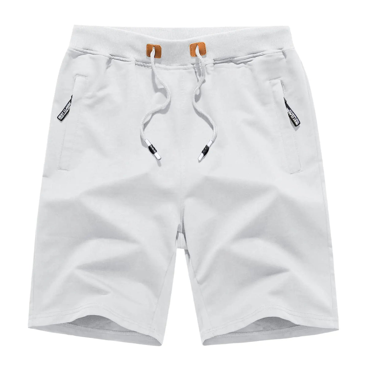 TACVASEN Summer Cotton Running Track Shorts Mens Casual Jogger Shorts Elastic Waist Athletic Workout Zipper Pockets Short Pants