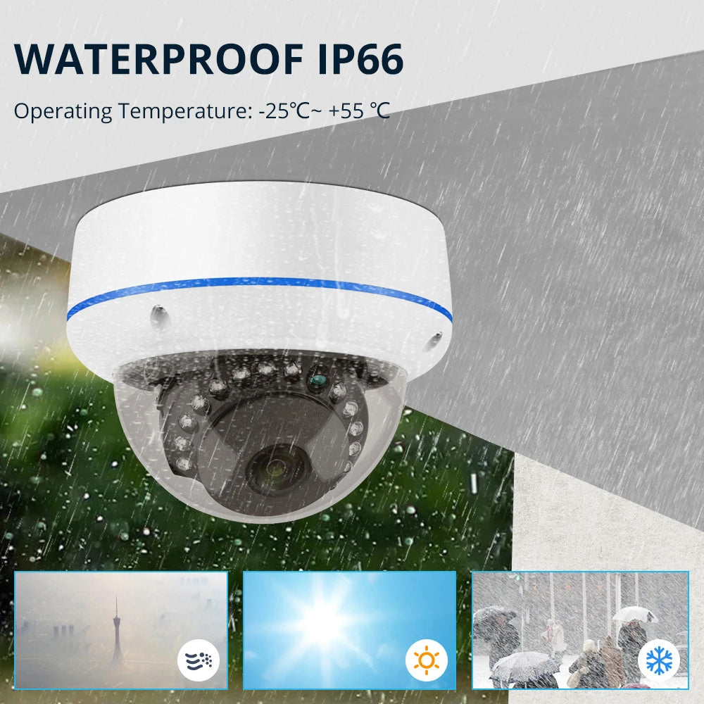 8CH 5MP POE Dome Security Camera System IP Camera Vandal-proof Indoor Home CCTV Video Record Surveillance Protection Kit