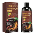 YUITIKUE Light Brown Hair Dye Shampoo | 3-in-1 Gray Coverage, Natural Instant Effect, 3 Steps Easy Dye 100ml