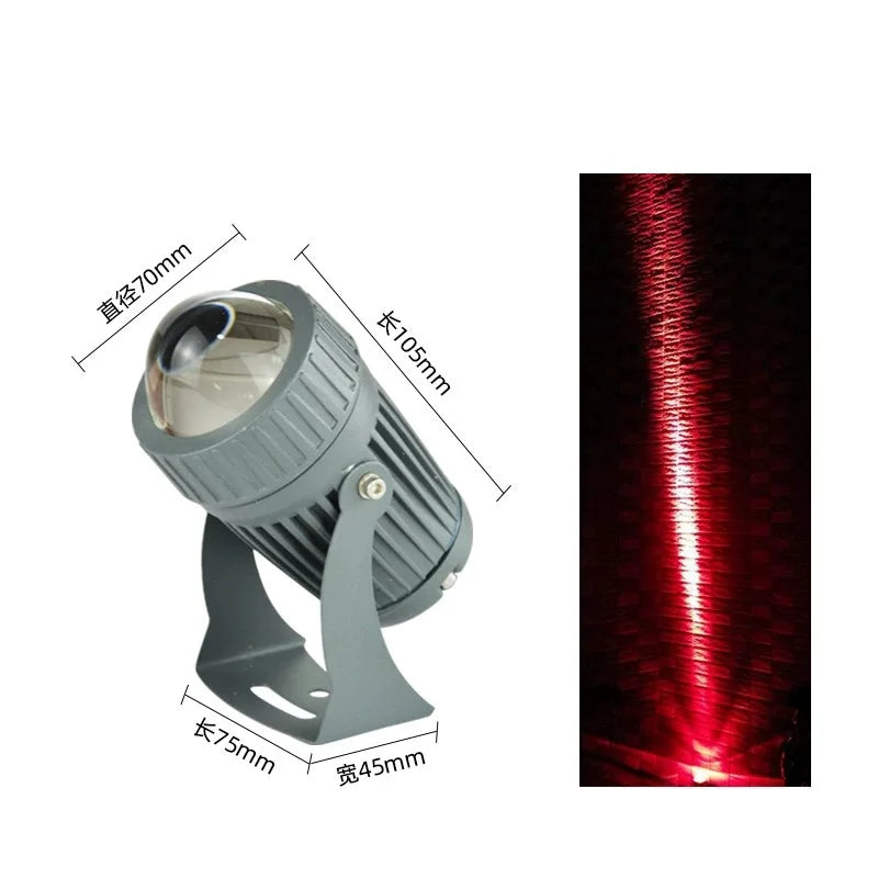 Outdoor LED Garden Wall Spotlights Landscape Lighting AC220V 110V DC12V Red Green Blue  IP67 Waterproof One Beam Lights 10W