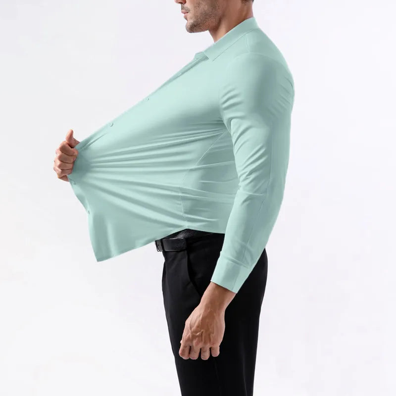 Premium Men's Ultra-Stretch Shirt - High-Quality Business Formal Long-Sleeve Shirt for Social and Casual Wear Spring 2025