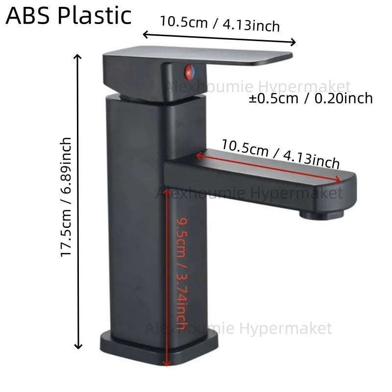 Basin Sink Bathroom Faucet Deck Mounted Hot Cold Water Basin Mixer Taps Black Lavatory Sink Tap 2024