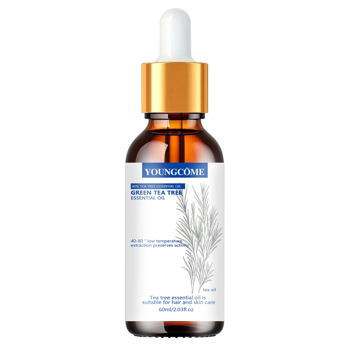 YOUNGCOME Pure Tea Tree Essential Oil - Green Tea Infused Natural Hair & Skin Care Solution for Daily Hydrating & Refreshing Car