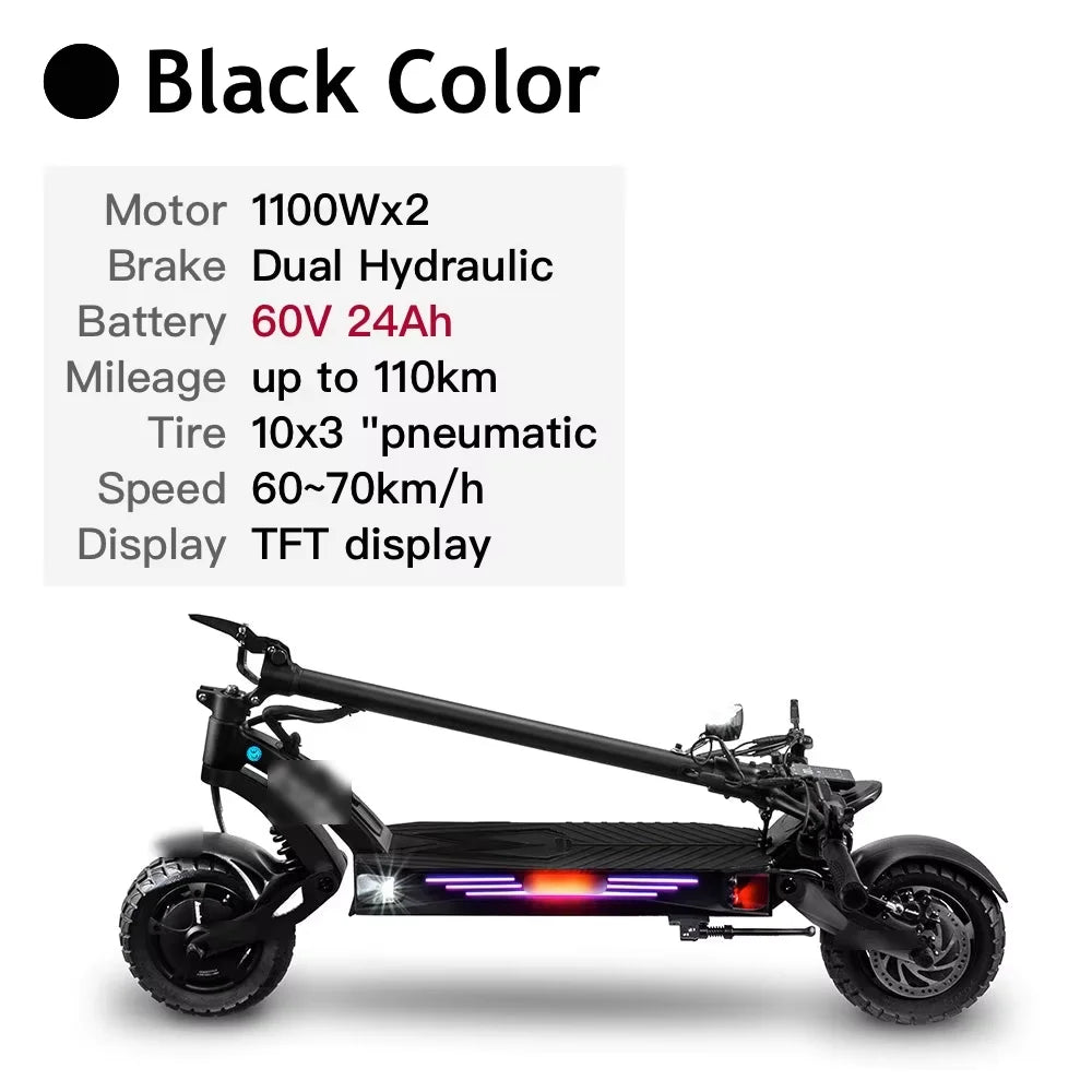 KAABO Mantis King GT 60V 24Ah Battery 1100W*2 Motor 70km/h Full Hydraulic Brake Central Display IPX5 WaterProof Electric Scooter