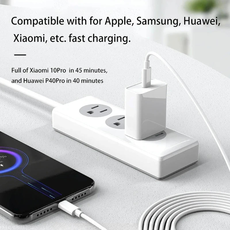 PD 60W USB C to Type C Fast Charging Cable for iPhone 11 13 14 15 16 Pro Max 12 Mini 6 7 8 Plus XS XR iPad USB A 1M 2M Cable