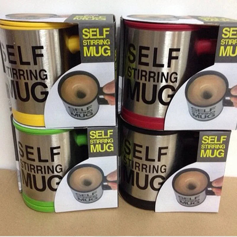 5 Colors Lazy Tazas Self Stirring Mug Coffee Cup Smart Stainless Steel Mugs Copos Inox Tea Cup