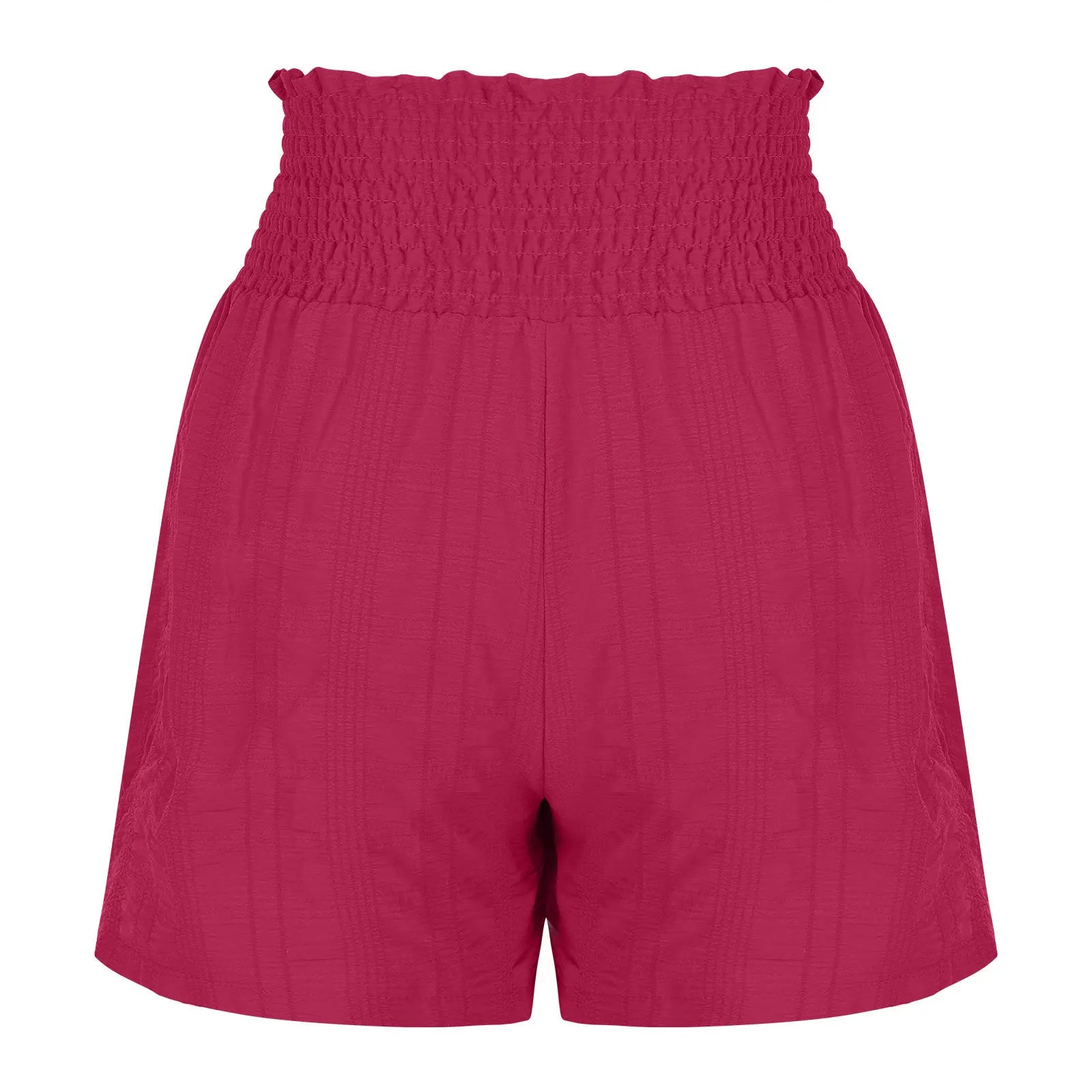 Women Casual High Waist Shorts Skirt Smocked Elastic Drawstring A-Line Flowy Short Skirt Pants Summer Solid Color Beach Skorts
