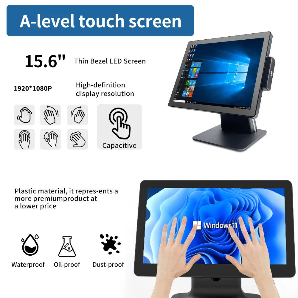 New Design YJ-T3 I5 CPU 8G RAM 256G SSD Touch Dual Screen Cash Register Pos Systems Pos Machine Point Of Sale