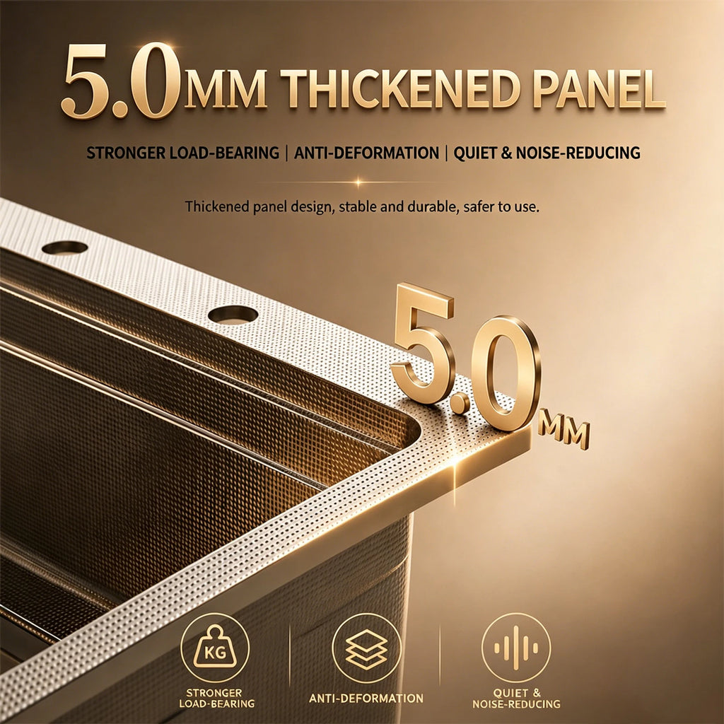 316L Stainless Steel Kitchen Sink Undermount Sinks Antiscratch Rice Granule Embossing Large Single Slot Dish Wash Basin