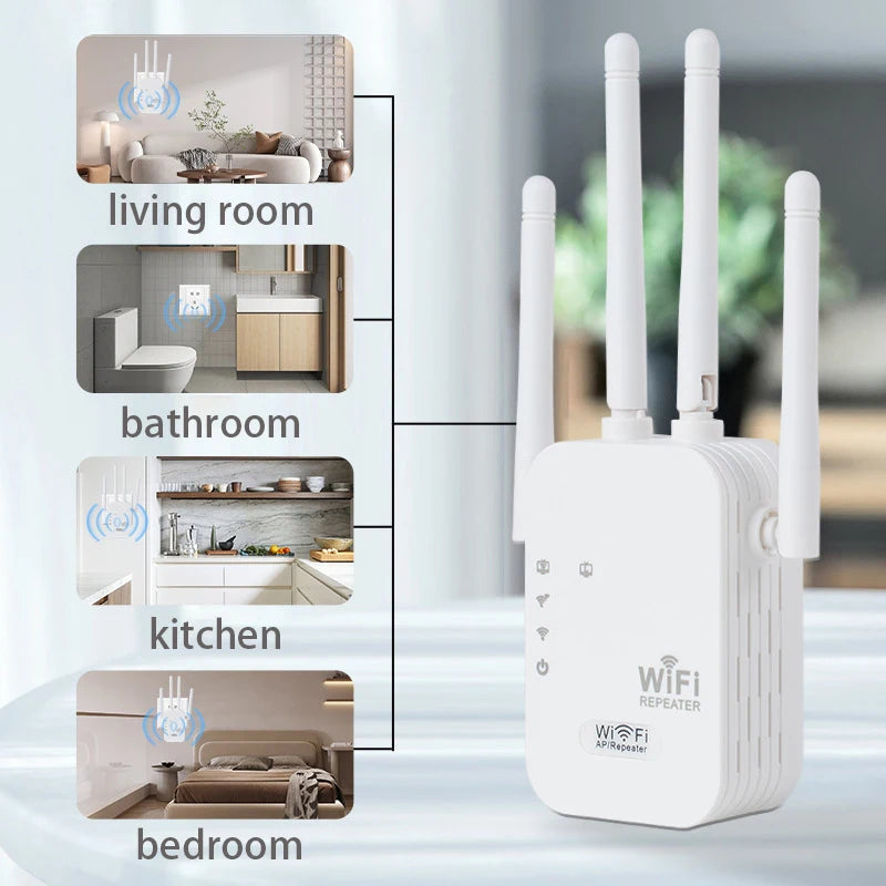 KATORD 1200Mbps Wireless WiFi Repeater 2.4G&5G Signal Router 802.11N Long Range Wireless WiFi Extender Amplifier WIFI Booster