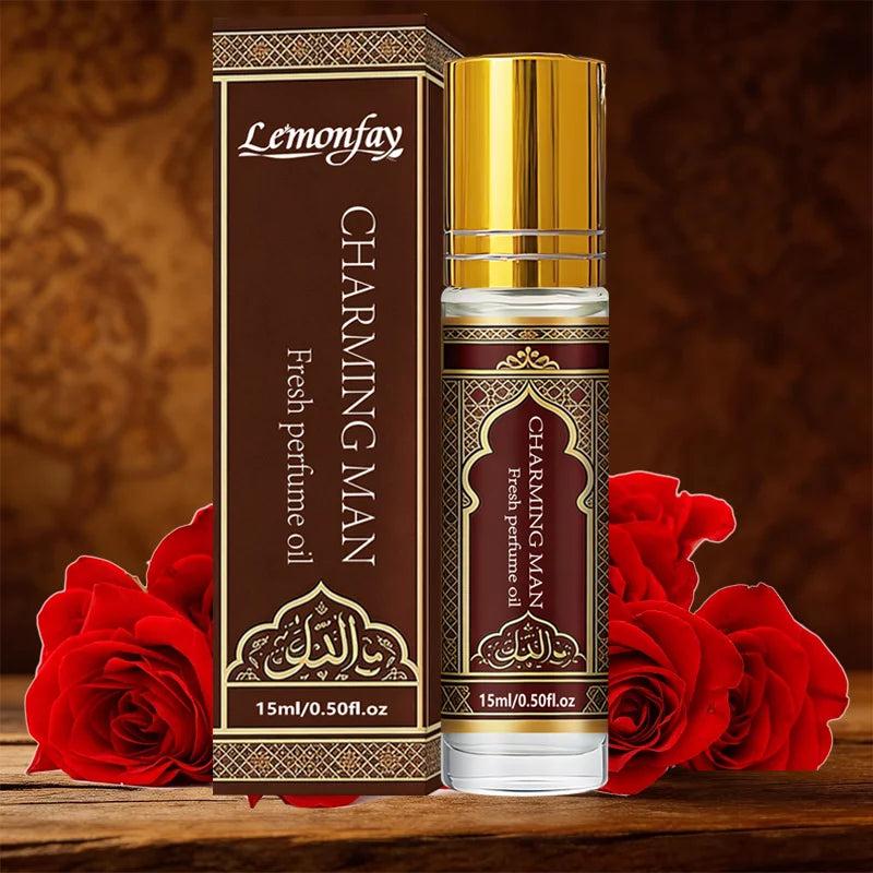Lemonfay Charming Man Fresh Perfume Oil | Arabian Style Masculine Scent | Long-Lasting Portable Roll-On Fragrance For Men 15ml