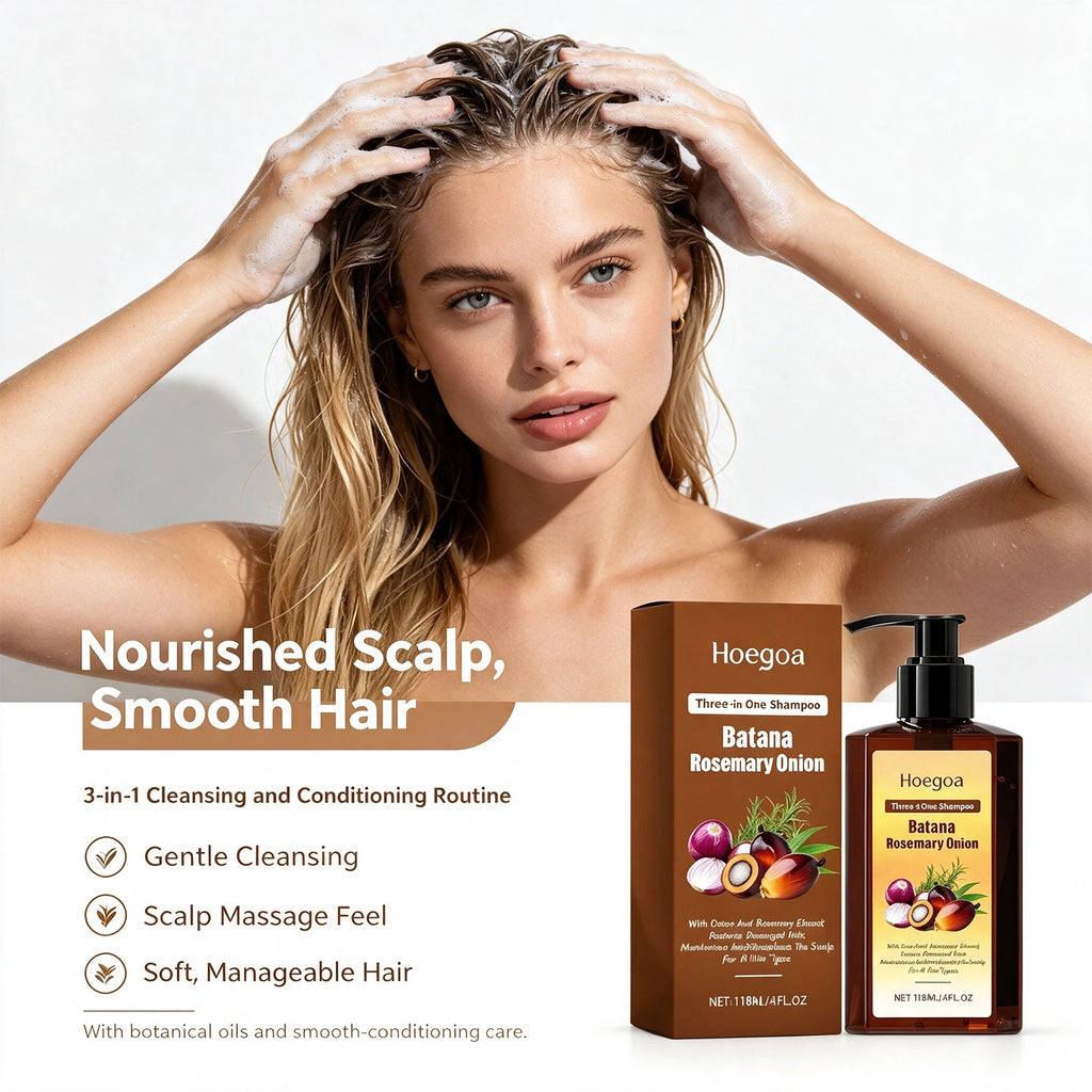 3 in 1 Nourishing Shampoo Conditioner Hair Treatment Set Moisturizing Smoothing Daily Care For All Hair Types