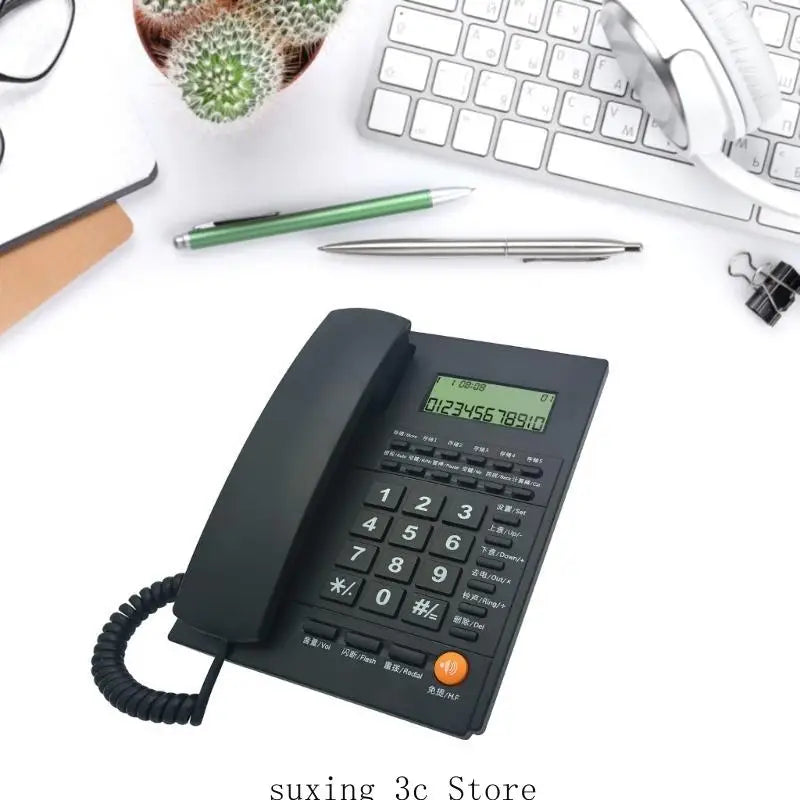 E8BE Landline Telephone Corded Phone CallerID Alarm Clock for Home/Hotel/Office Fixed