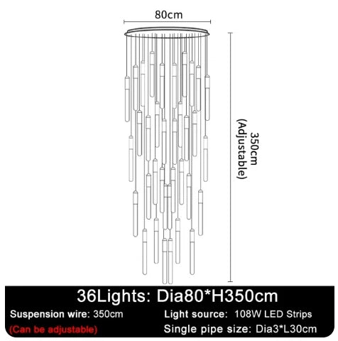 Modern Staircase Long Ceiling Chandelier LED New Lustre Living Room Lighting Kitchen Home Decoration Lamp Pendant Light