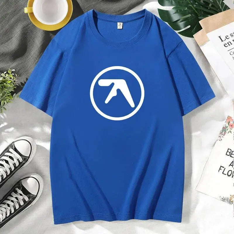 2025 Men's Black T-Shirt Men T Shirt Print Cotton Short Sleeve T-shirt Male Funny Present Fashion Aphex Twin Short Sleeves