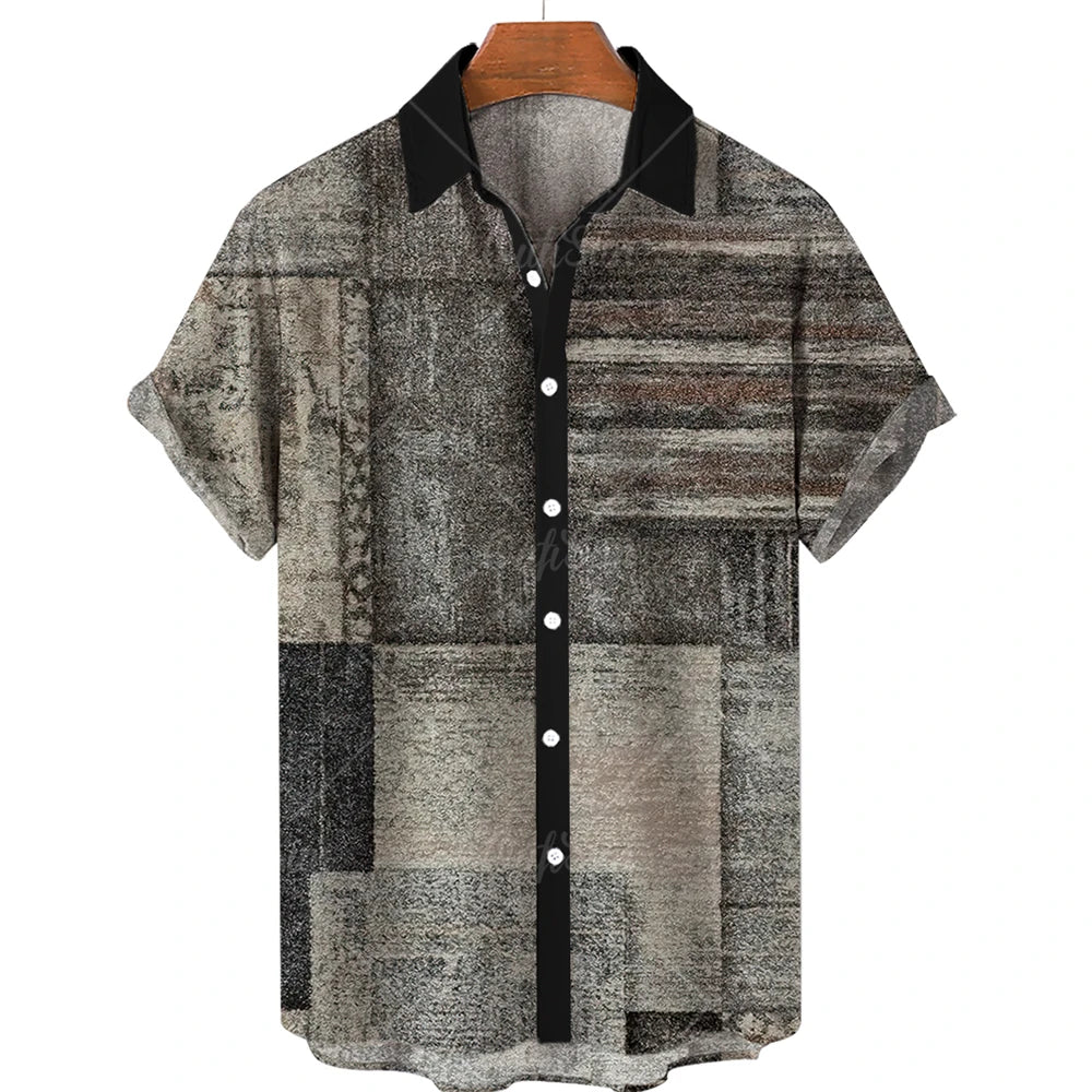 Men's Hawaiian Shirts Men's Short Sleeved Vintage Shirt Men's Fashionable Summer Beach Tops Loose And Comfortable men's Clothing