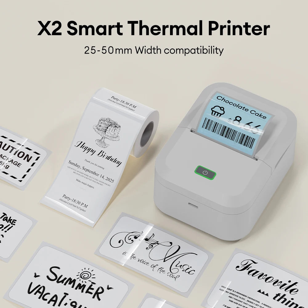 Marklife X2 Mini Portable Label Printer 2Inch Handheld Thermal Printer Mobile Bluetooth Wireless Adhesive Label Labeling Machine