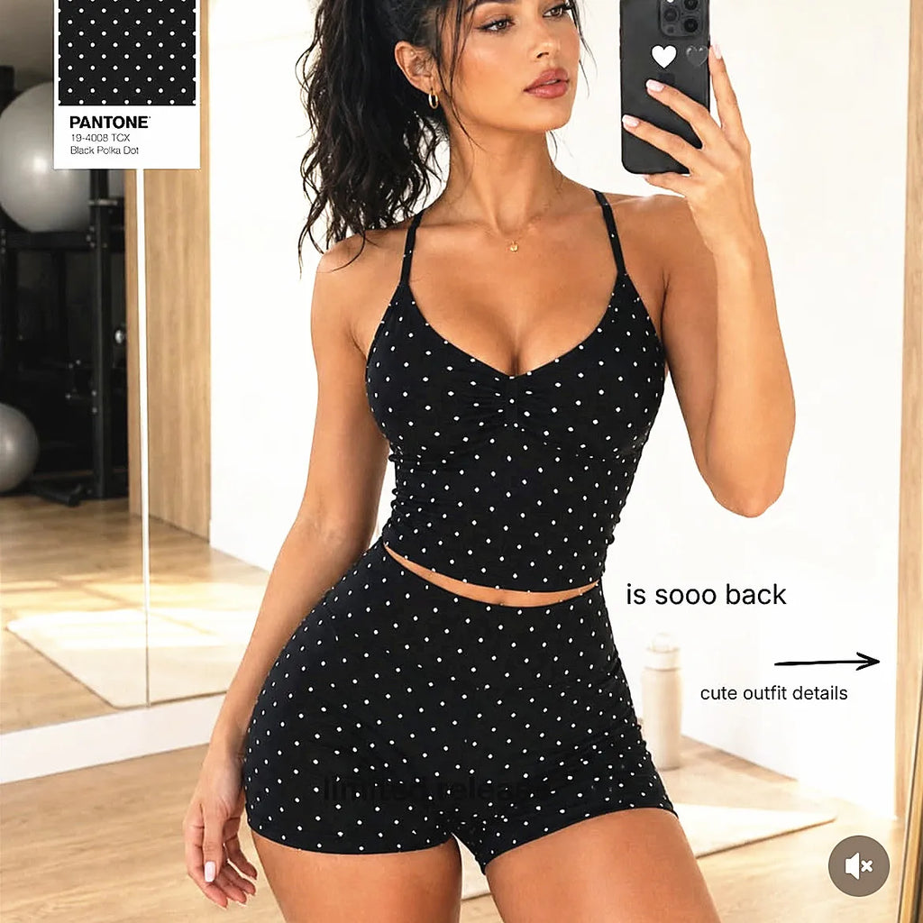 2 Piece Yoga Sets Leopard Dot Print Sporty Crop Top Bra High Waist Biker Shorts Set Yoga Outfit Workout Tracksuit For Women XP36