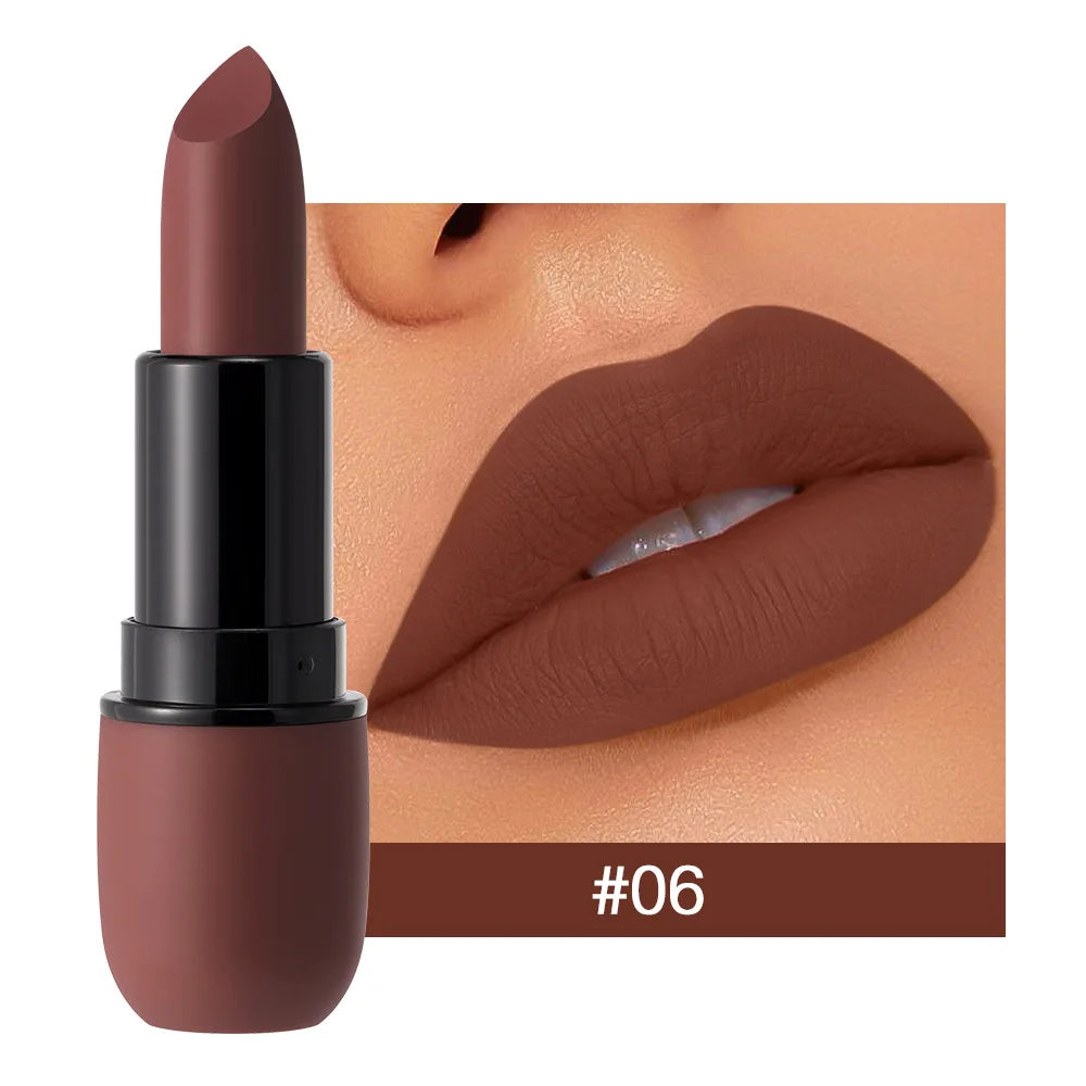 6 Colors Sexy Matte Lipstick Waterproof Long Lasting Color Rendering Non-stick Velvet Lips Contour Pencil Woman Makeup Cosmetics