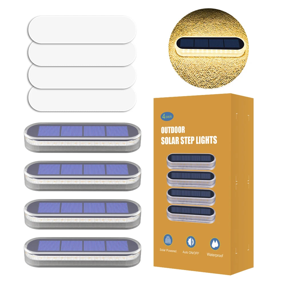 Solar Deck Light Solar Ground Light Outdoor Pathway Stair Lamp Railing Fence Yard IP68 Waterproof Driveway Solar Light