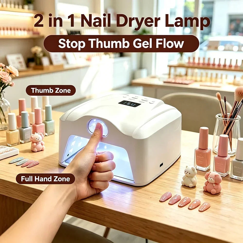 Dual Use Nail Lamp Cordless Manicure Dryer Wireless UV Light 78LEDs Fast Nail Gel Curing Smart Auto Sensor With Single Thumb Nai