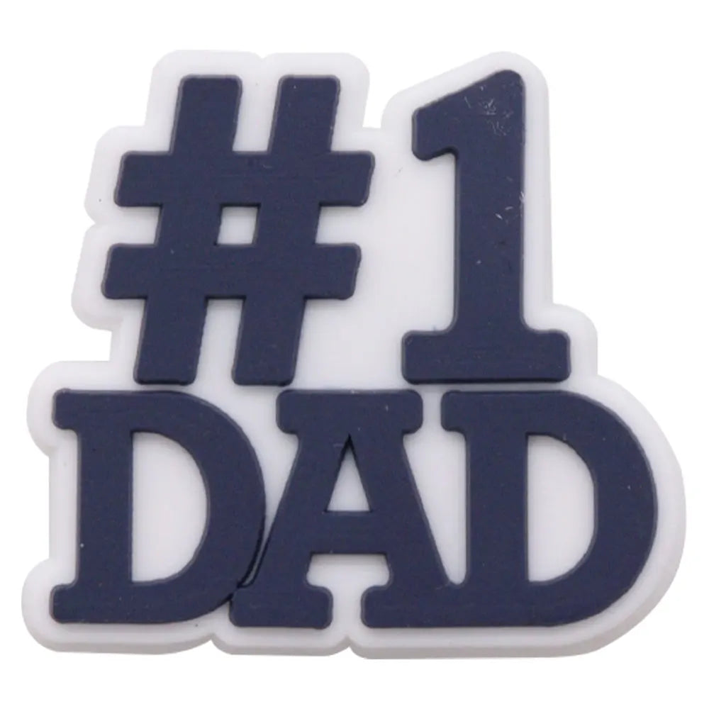 1-34PCS Cartoon Papa Happy Father's Day Best Dad Heart PVC Shoes Charms Accessories Buckle Clog Decorations DIY Bracelet