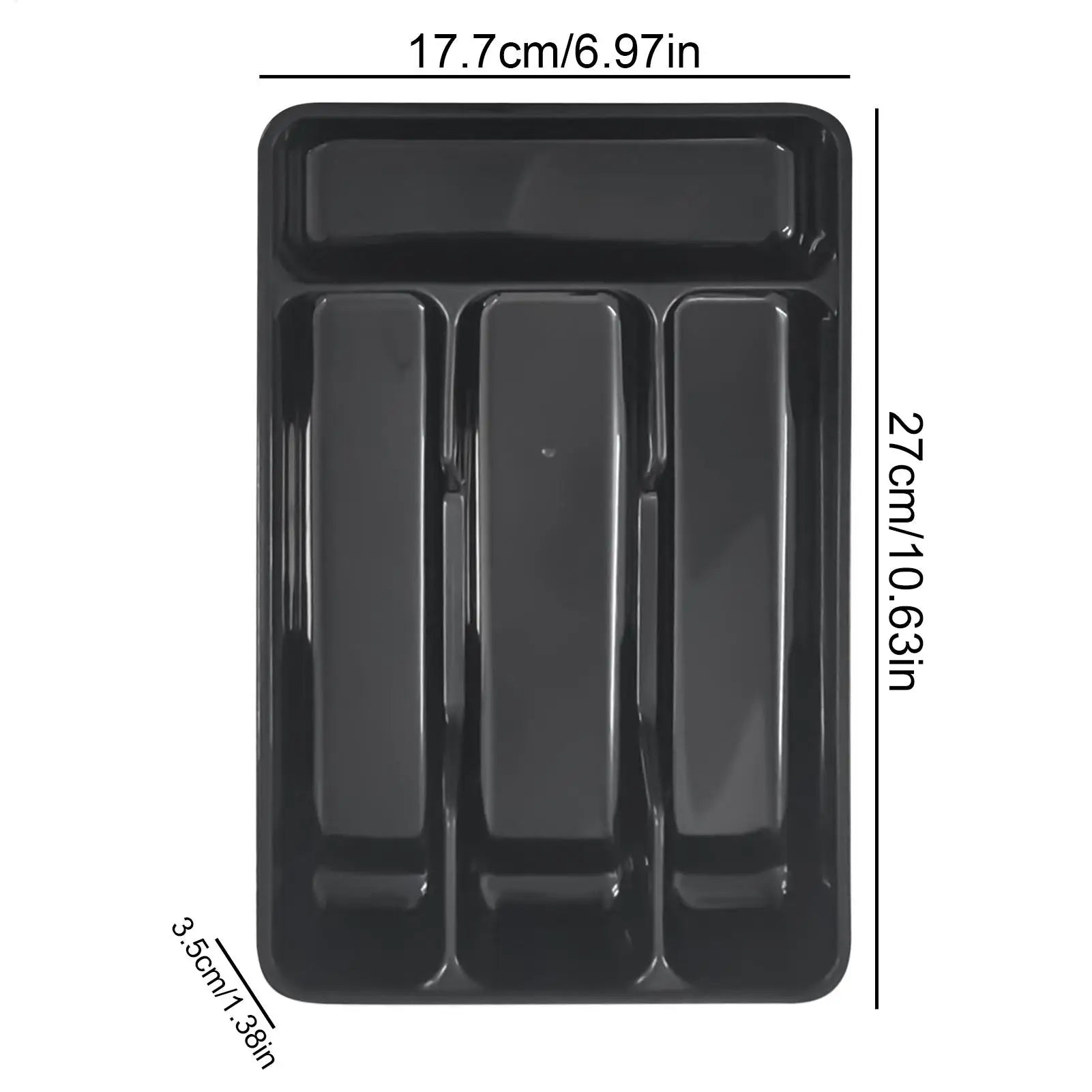 Compact Silverware Organizer with 4 Compartments Flatware Holder, Kitchen Cabinet Countertop Storage Solution Home College Use