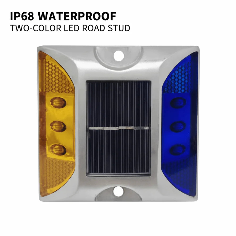 Solar Powered Solar Road Stud Light Outdoor Lighting Portable LED Ground Light Reflective Double Side Solar Energy Spike Lights