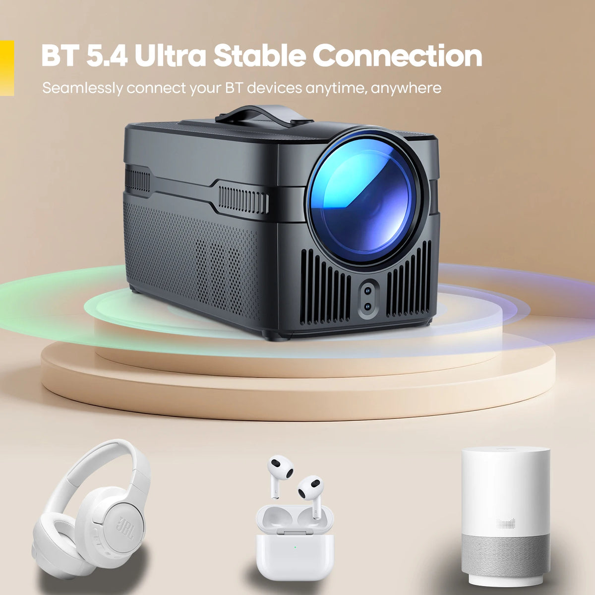 Magcubic Auto Focus Ultra Short Throw Projector 900ANSI With Auto Offset 1080P 8K HD WiFi6 BT5.4 Allwinner H726 Voice HY450C