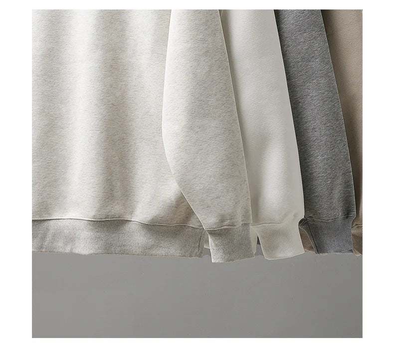 DUKEEN 460G Heavyweight Men's Sweatshirts 2025 Autumn Round-Neck Long Sleeve Solid Color Sport Pullover 11 Color Choose