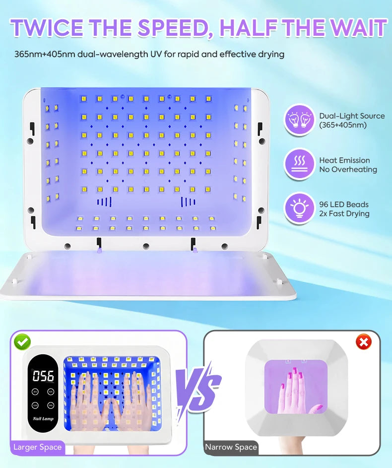 Professional 96 LED Nail Lamp Quick UV Gel Nail Polish Dryer With 4 Timer Sensor Lamp For Manicure Salon Tools