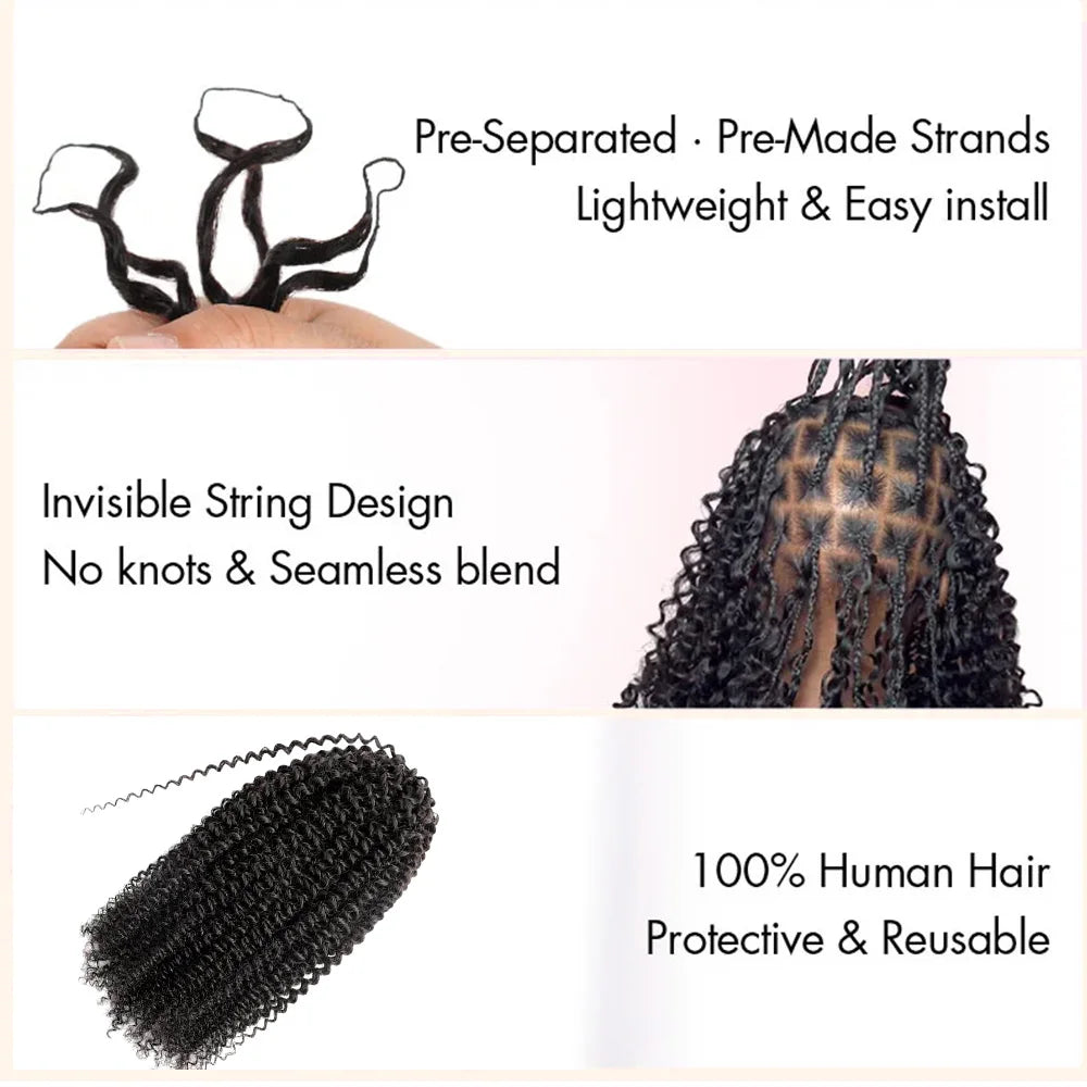 3rd Generation Afro Kinky Curly Crochet Human Hair Extensions 7 Packs Pre Separated Knotless 100% Human Hair Crochet Extension