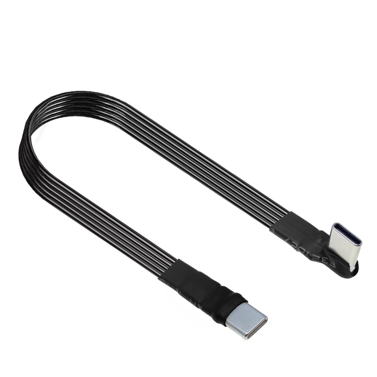 20CM 30CM 10CM 5CM USB 2.0 Type-C Flat Cable Extension FPC Cable USB 2.0 USB-C 90° Up/Down Angled Plug 5CM-1M