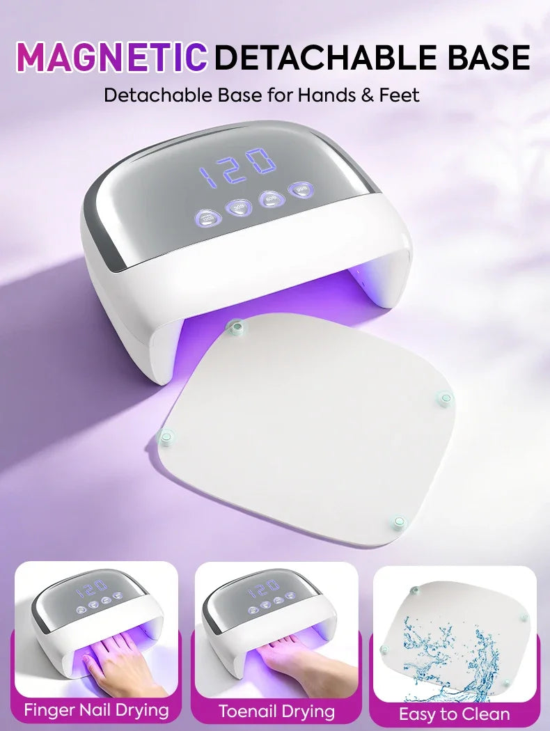 DianaBeauty UV Nail Lamp Powerful 108W Nail Dryer with 4 Timer Settings Professional Manicure Lamp with Smart Sensor Nail Tools