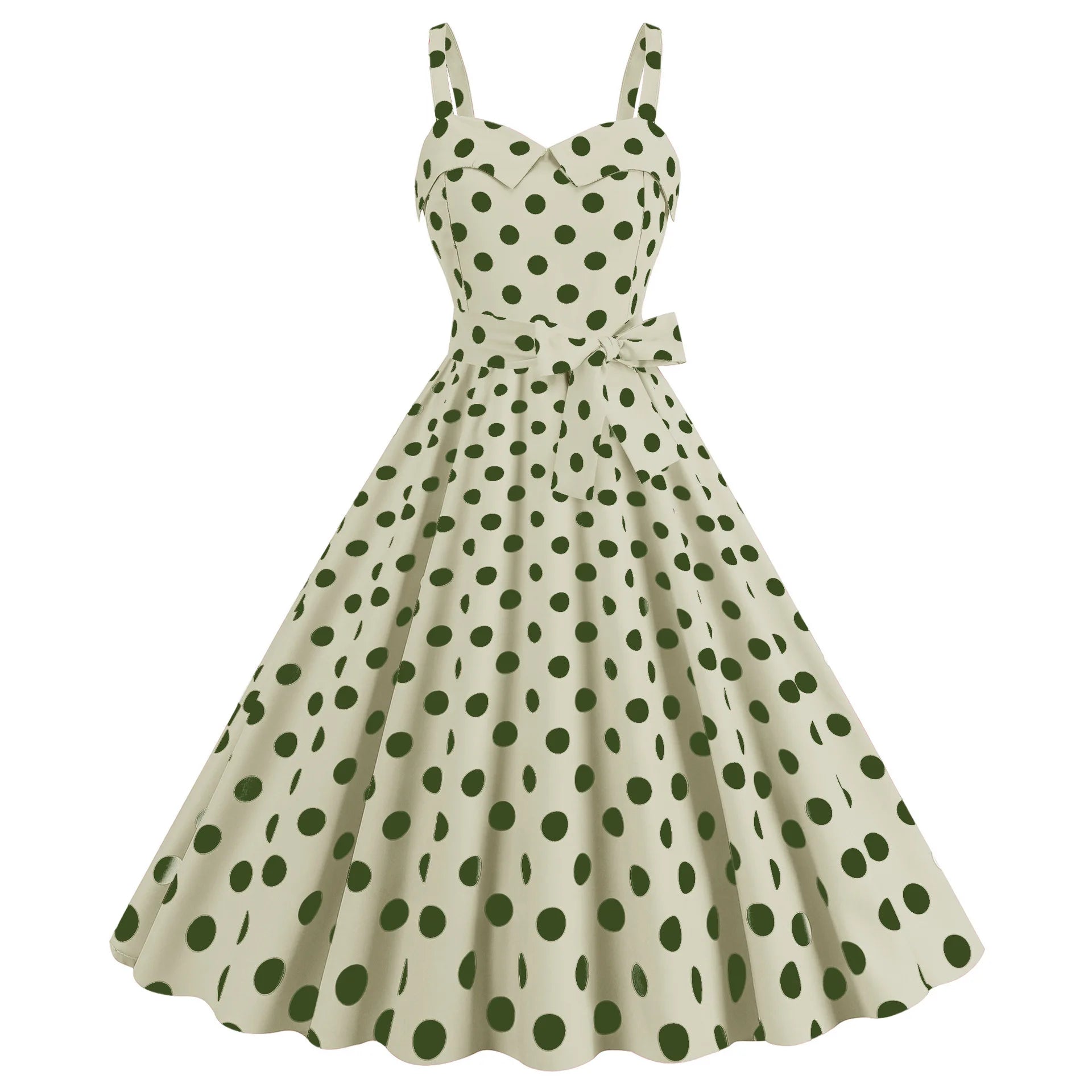 Vintage Classical Polka Dot Printed Dress Women's Sexy Sling Strap Wrap Chest Dress Valentine's Day Streetwear Spring Summer