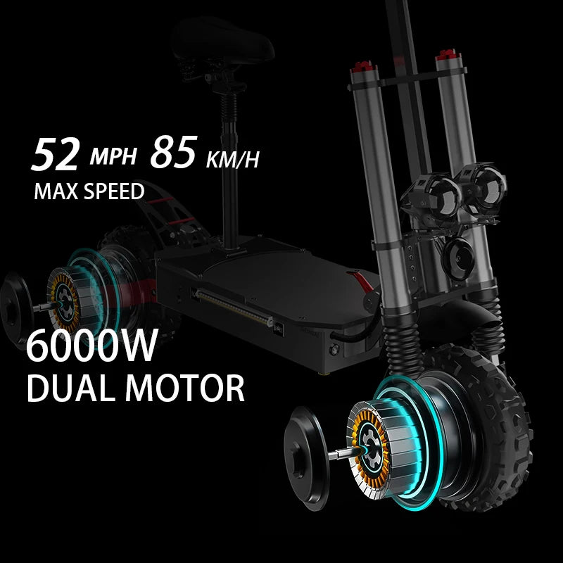 Single/Dual Motor Electric Scooter for Adults Max Speed 85km/h 500-6000W 30-100KM Range Foldable E-Scooter 10inch 11inch Tire