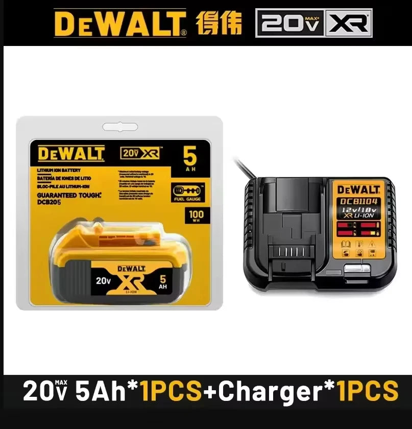 100% DEWALT Original 18V 20V 6.0AH 5Ah, DCB206, DCB205 With Fast Charging, 20V Lithium Battery, Power Tool Battery 20V Dewalt