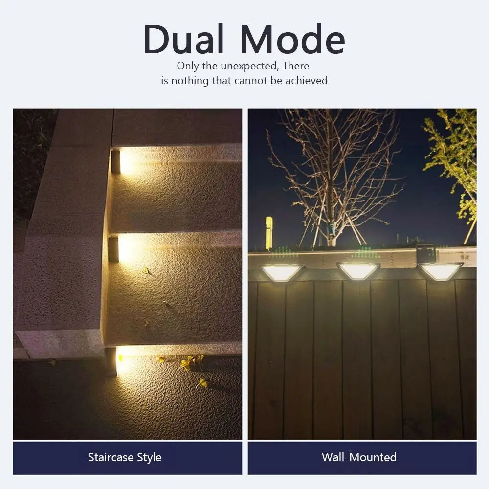 Triangle Solar Step Lamp Warm Light LED Stair Light Waterproof Atmospheric Ornament Outdoor Floor Light Step Deck Fence