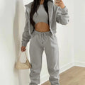 Women Two Piece Sets Knit Cardigan Long Sleeve Jogger Pants Tracksuit Matching Outfit Casual Loungewear Fall Winter Wear