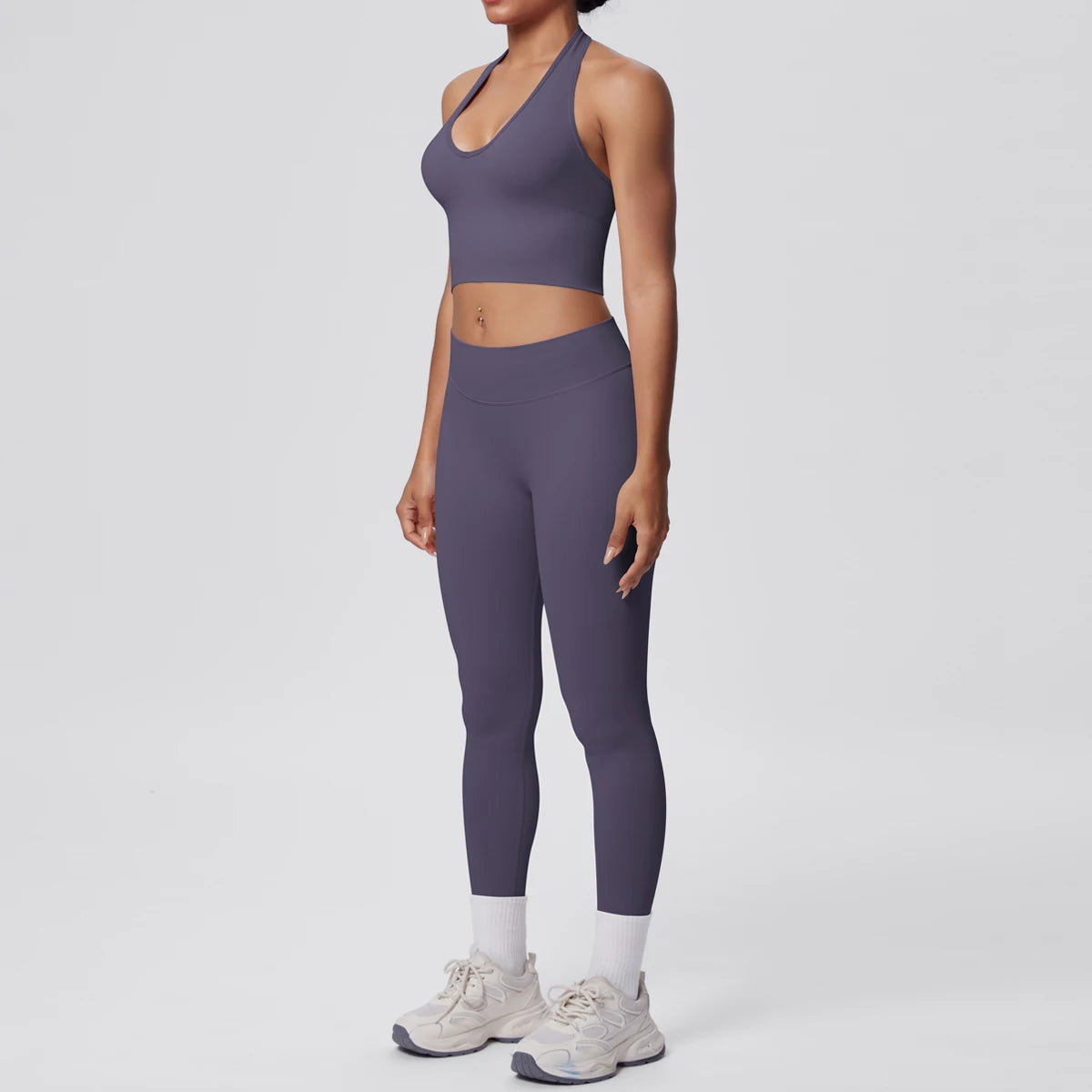 Rooftrellen 2PCS/set Women Gym Sports Yoga Set Breathable Shockproof Workout Top Backless Bra Push Up Fitness Pants Yoga Set
