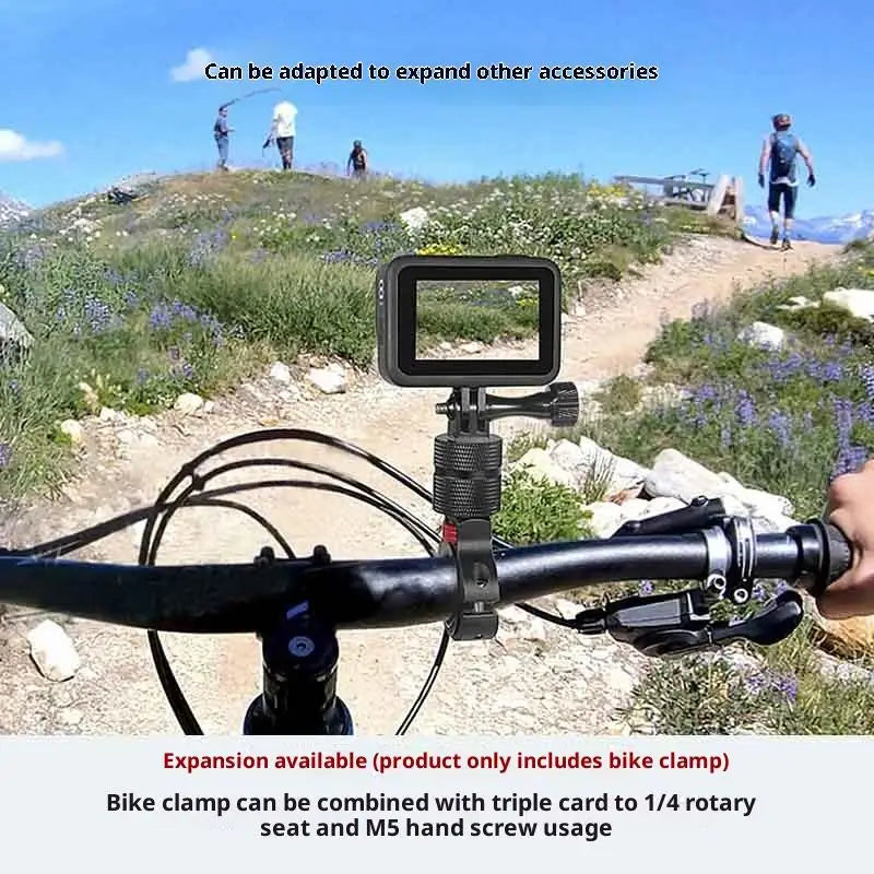 Motorcycle Bicycle Handlebar Clip Holder 1/4 Screw Mount Bike Seatpost Clamp For 12 11 Camera Motorcycle Metal Bracket
