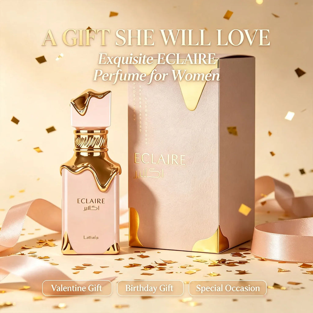 Lattafa Eclaire Eau De Parfum for Women 100ml 3.4oz Long Lasting Exquisite Regal Arabian Perfume Luxury Valentine Gift Women Fragrance Spray