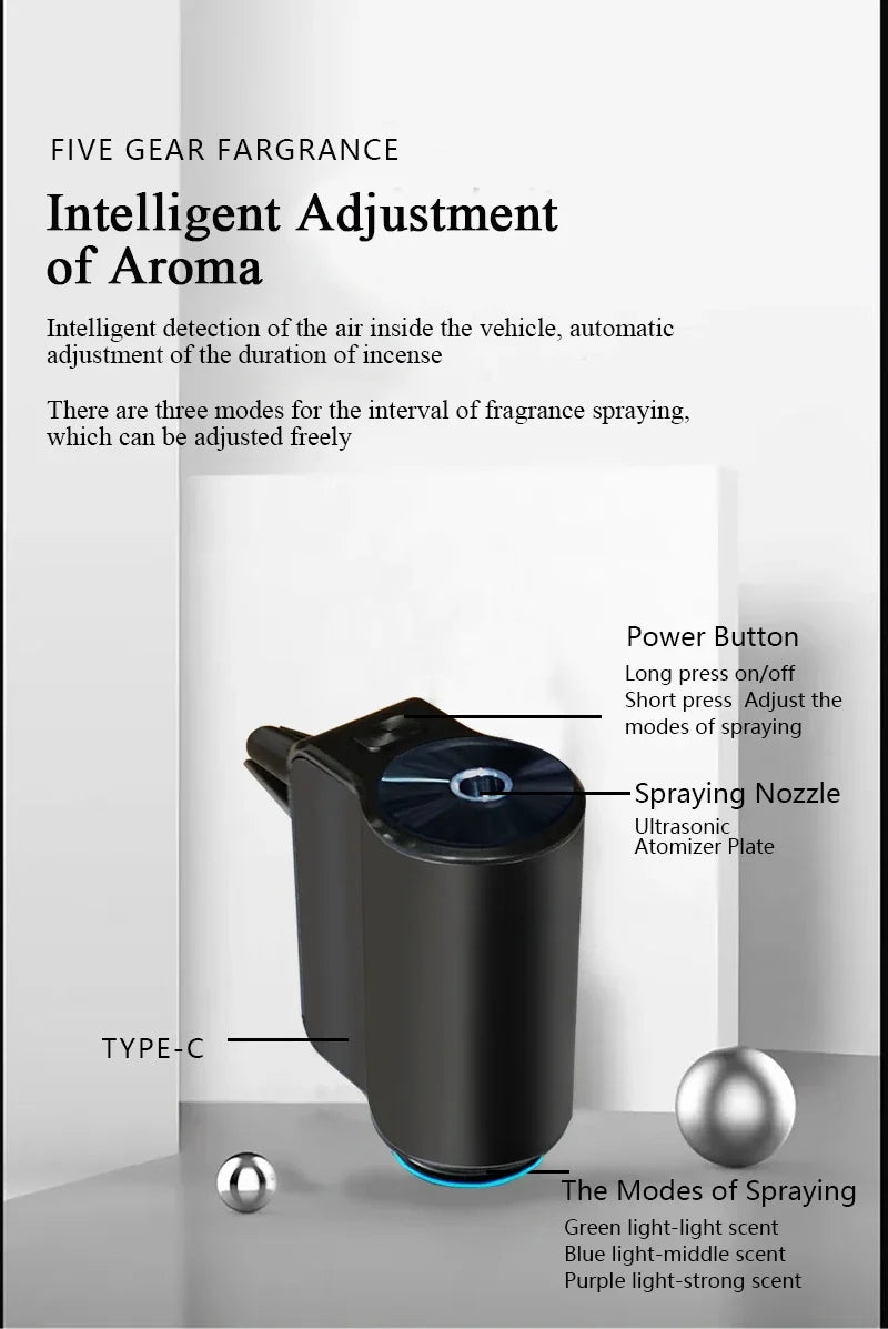 Electric Aroma Diffuser Air Freshener In The Car Air Vent Mist Humidifier For Removing Odors Auto Interior Car Accessories