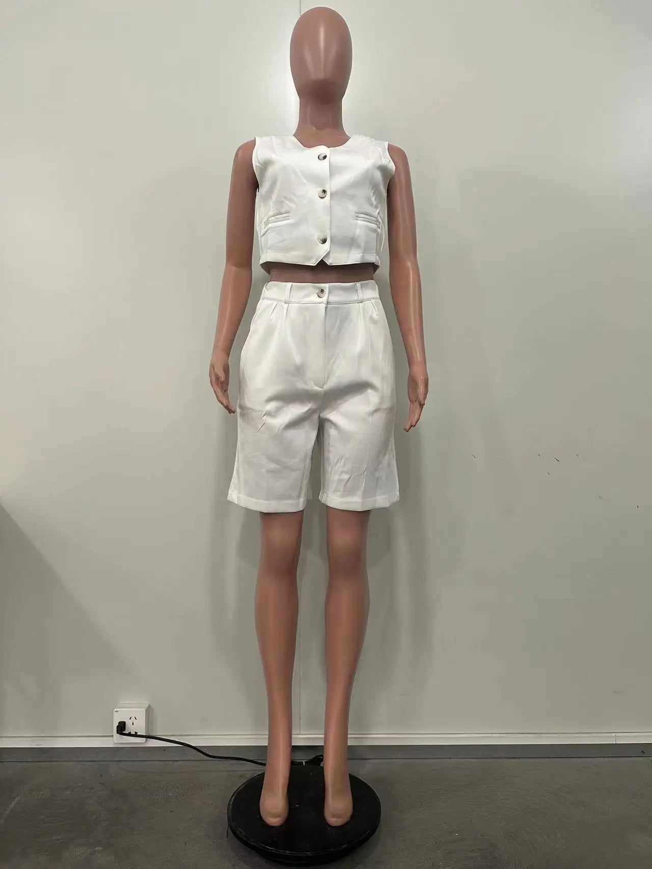 Shorts Pant Set Women Two Piece Sets V Neck Sleeveless Vests Tops Short Pants High Waist Y2k Streetwear Casual Solid 2026